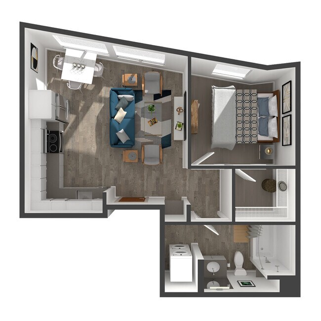 Open 1 Bed, 1 Bath - ARCH - B 324 floor plan